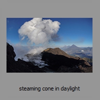 steaming cone in daylight
